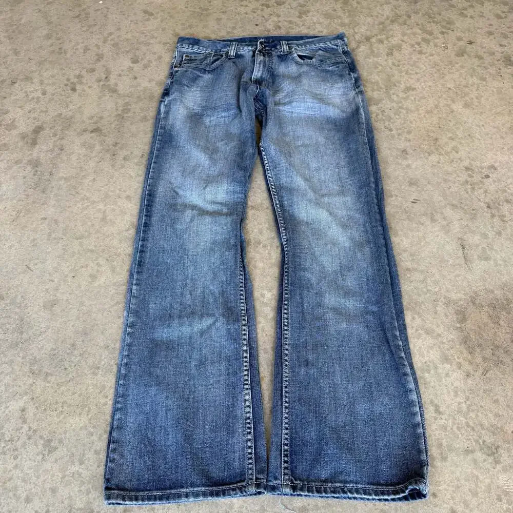 Vintage Y2K/ Vintage Americana Super Faded Embroidered Bootcut Jeans
